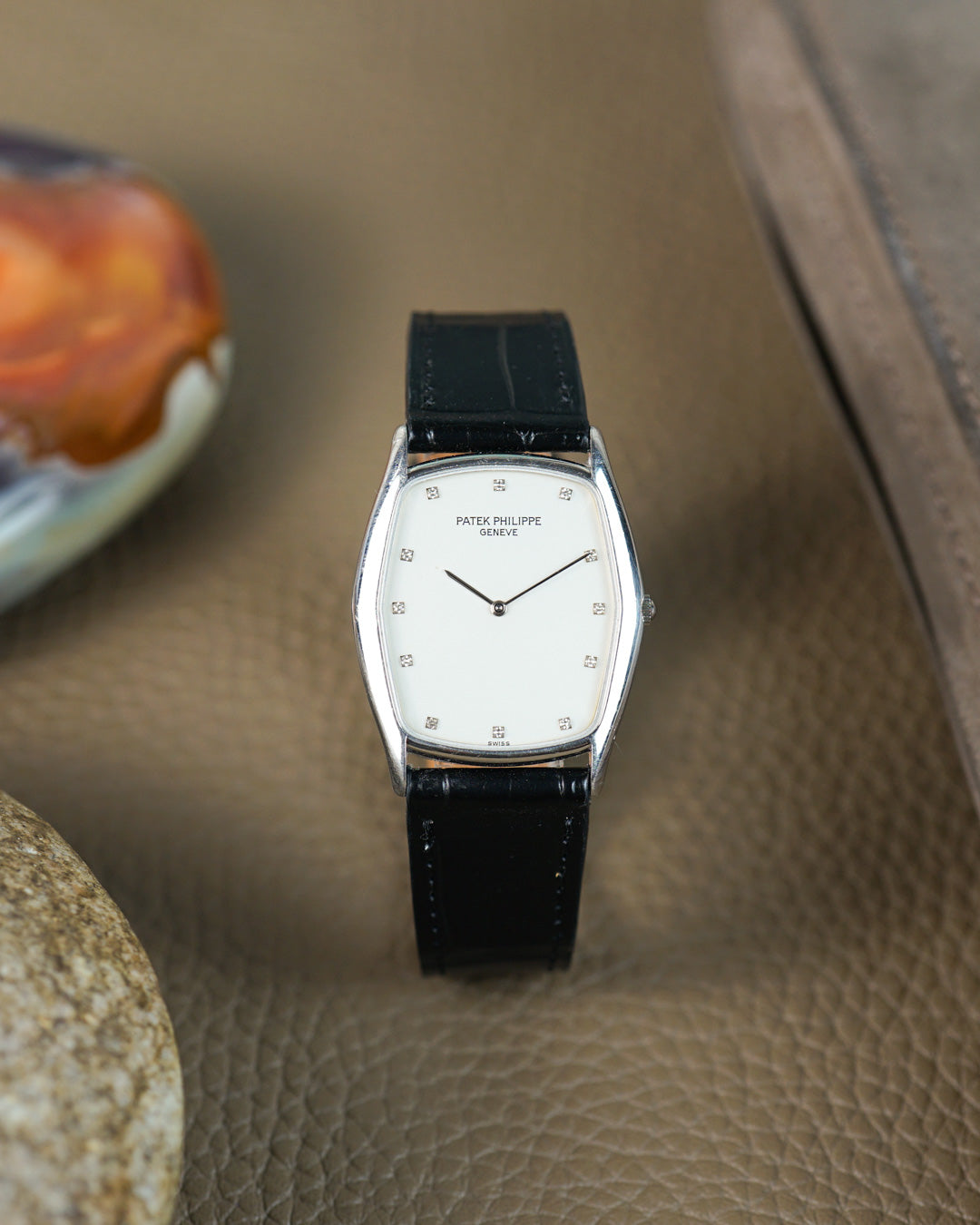 Patek Philippe Gondolo reference 3842P in platinum — diamond dial, full set