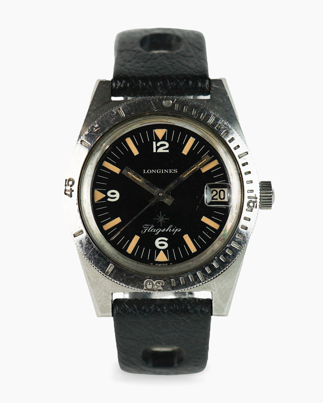 Longines Flagship Skin Diver reference 7982-20 with vintage Tropic strap