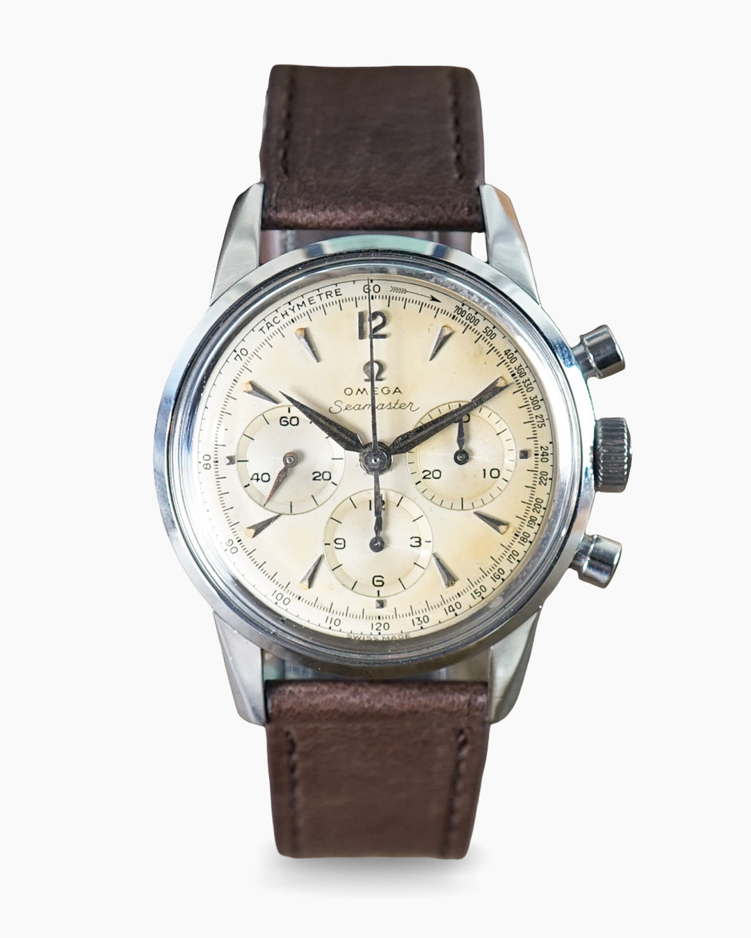 Omega Seamaster Chronograph reference CK2947 with lightly tropical dial and caliber 321