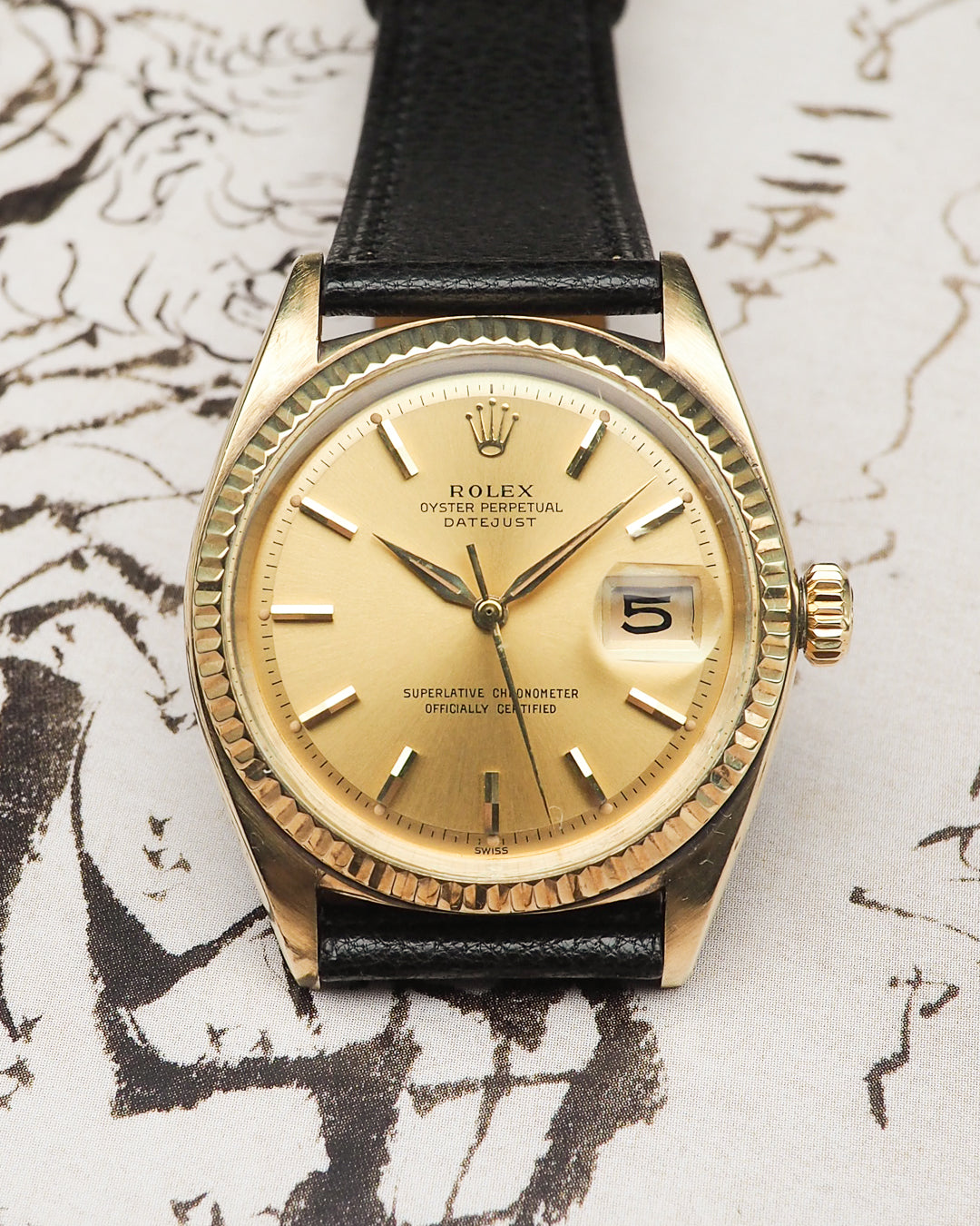 1961 Rolex Oyster Perpetual Datejust 1601 Open Leaf Hands