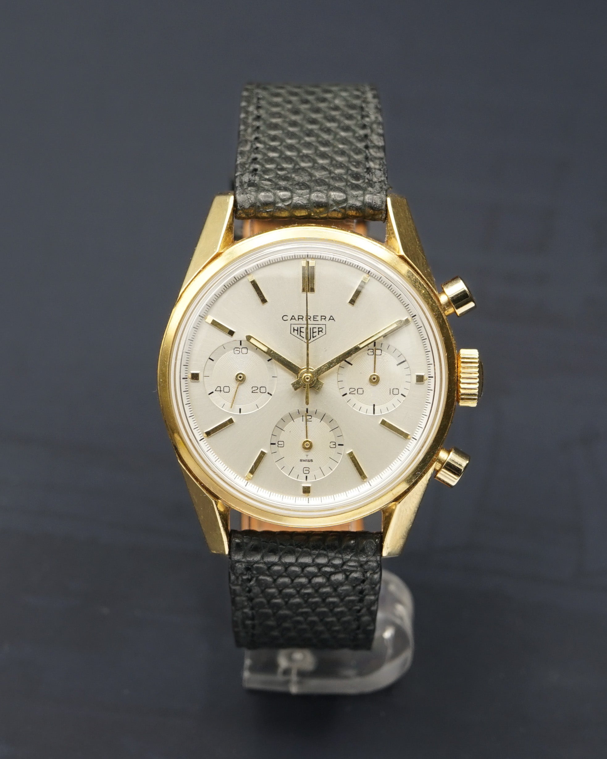 1960s Heuer Carrera 2456 in 18kt gold - 1st generation