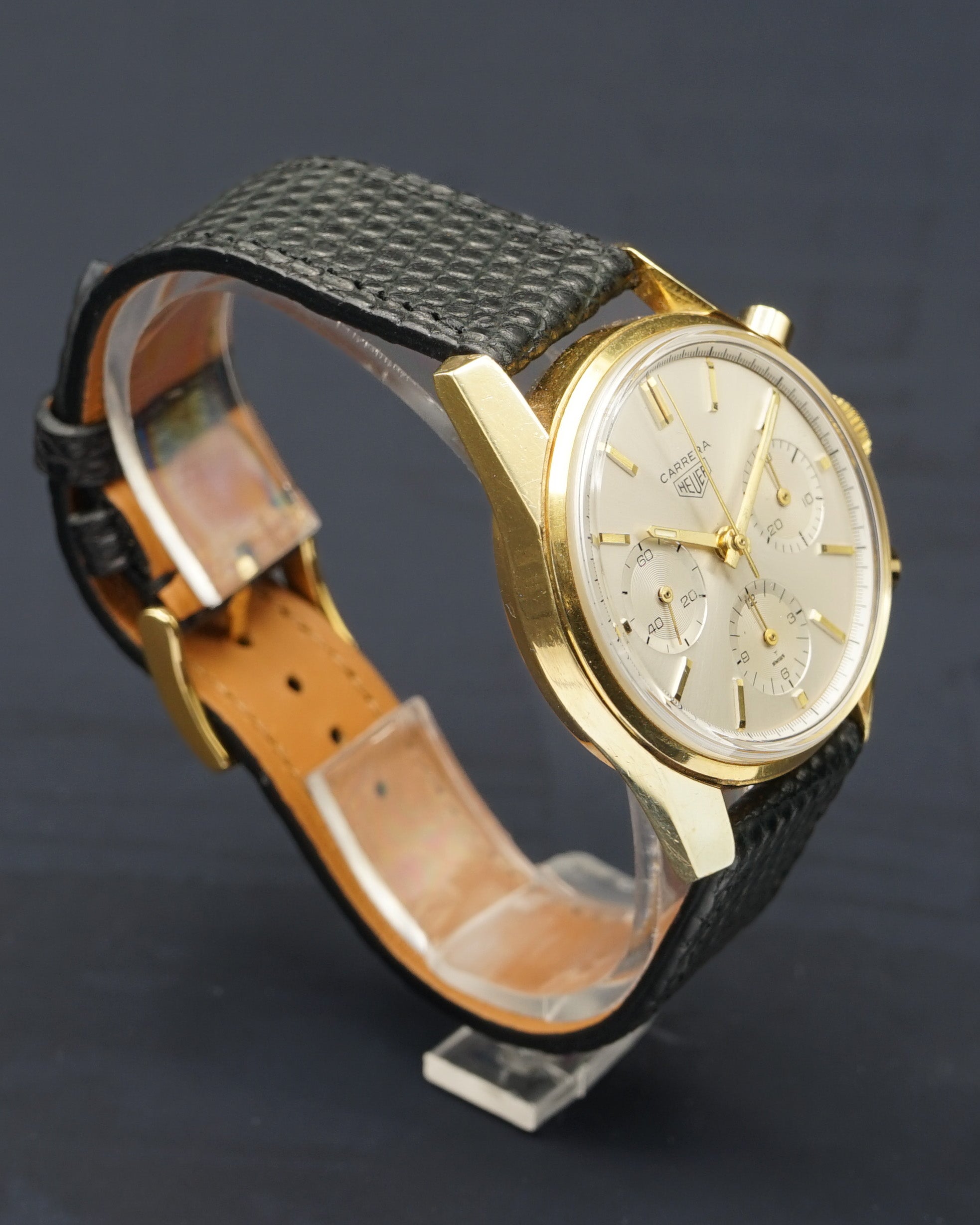1960s Heuer Carrera 2456 in 18kt gold - 1st generation