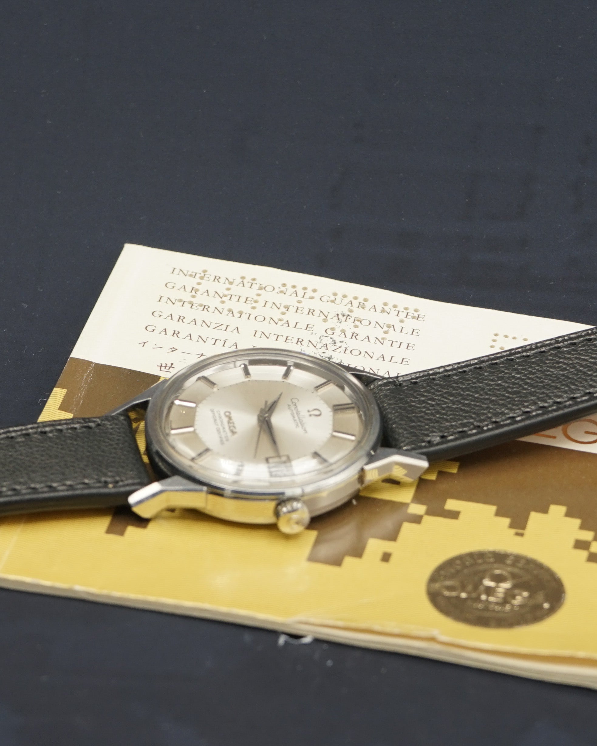1970s Omega 168.0065 “Japanese” Constellation Pie Pan with papers