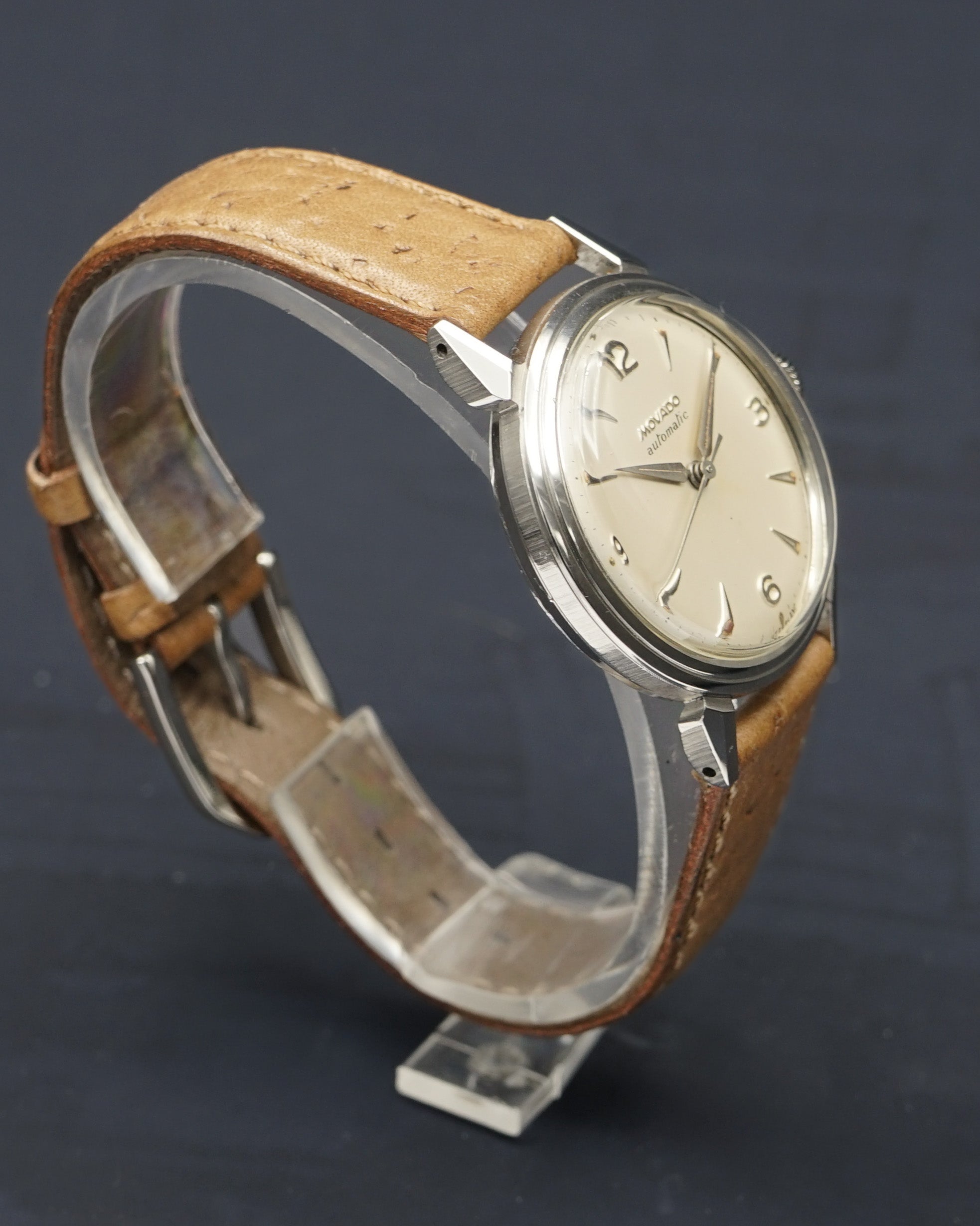 1950s Movado ref. 16151 in stainless steel Borgel case