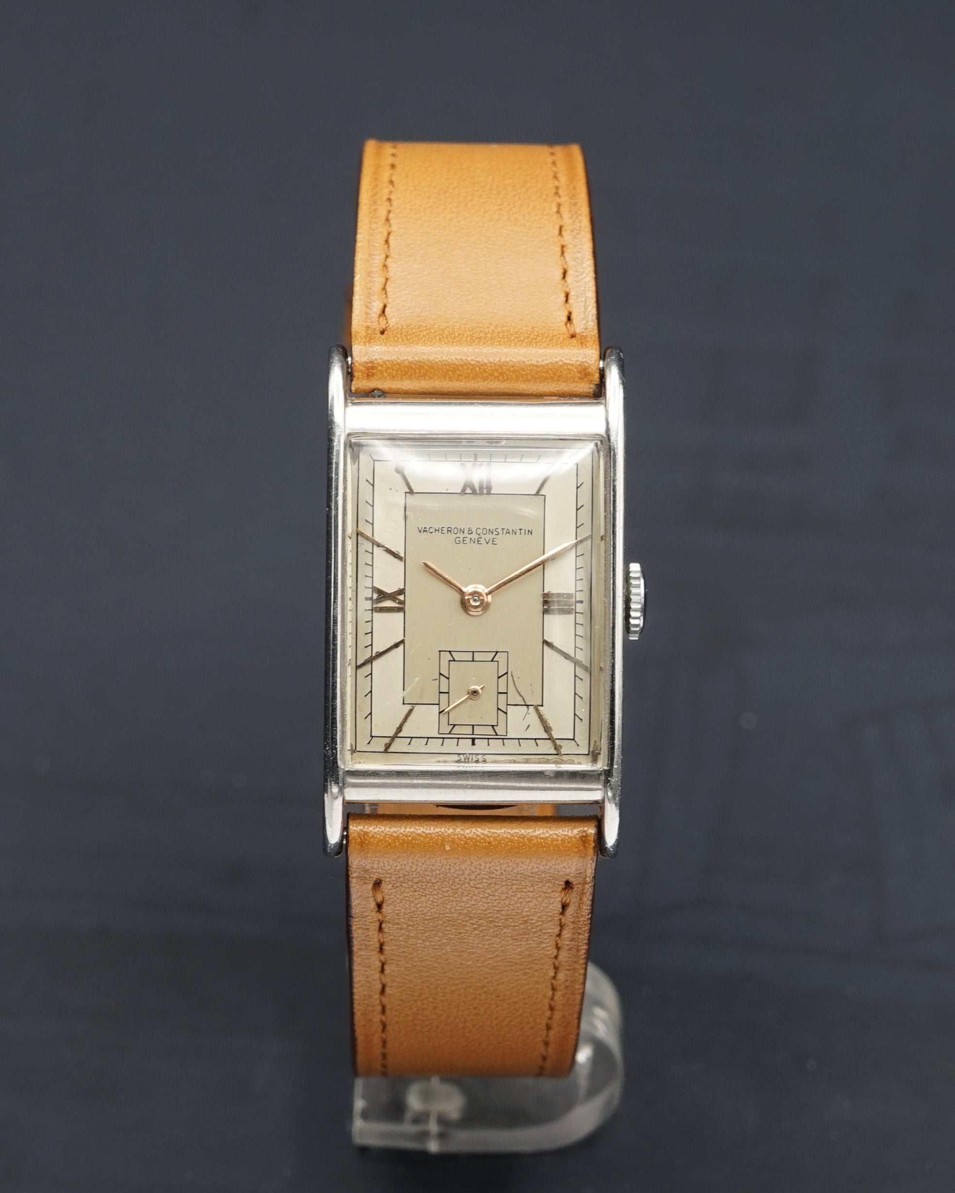 1930s Vacheron Constantin Rectangular Art Deco in stainless steel