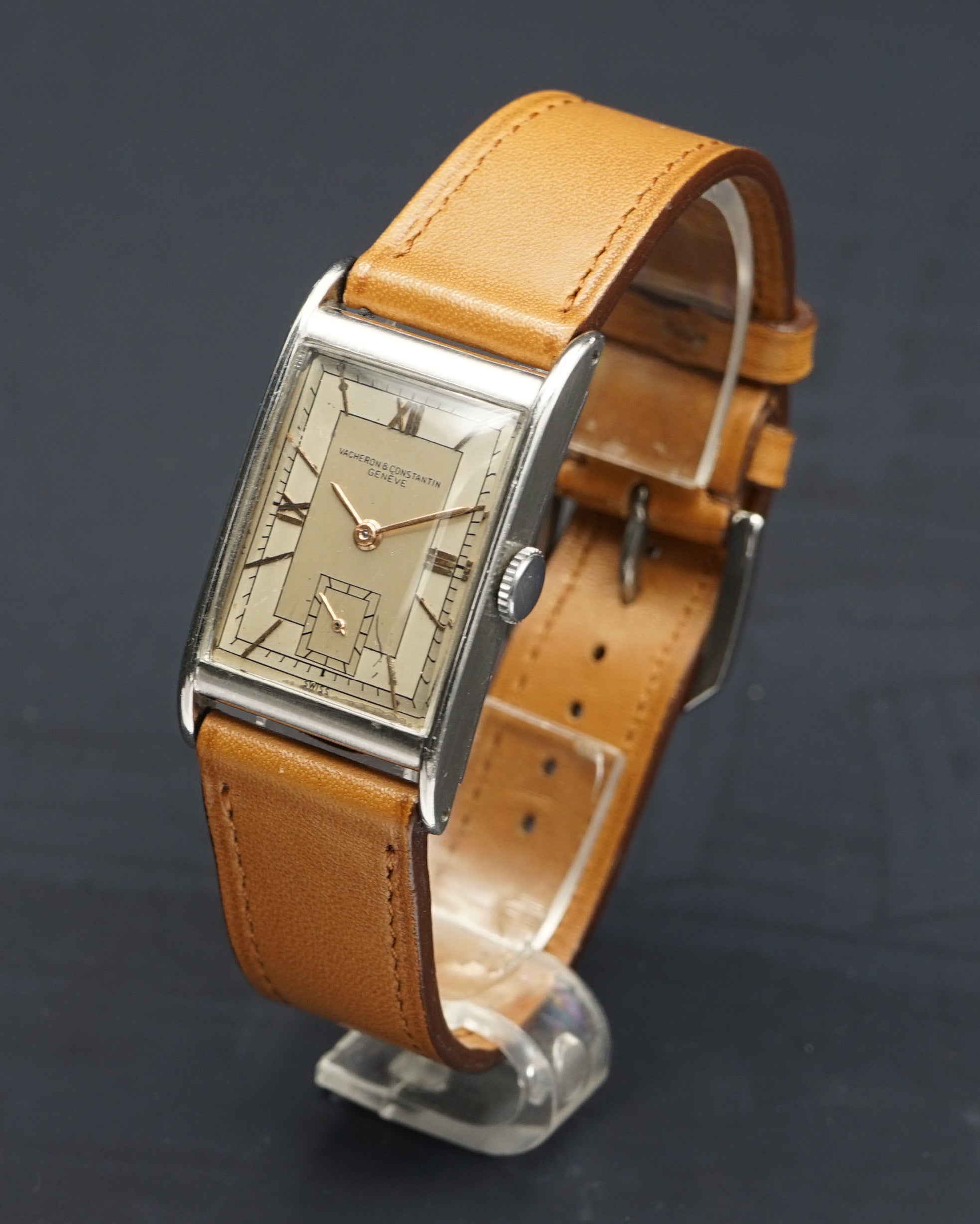 1930s Vacheron Constantin Rectangular Art Deco in stainless steel