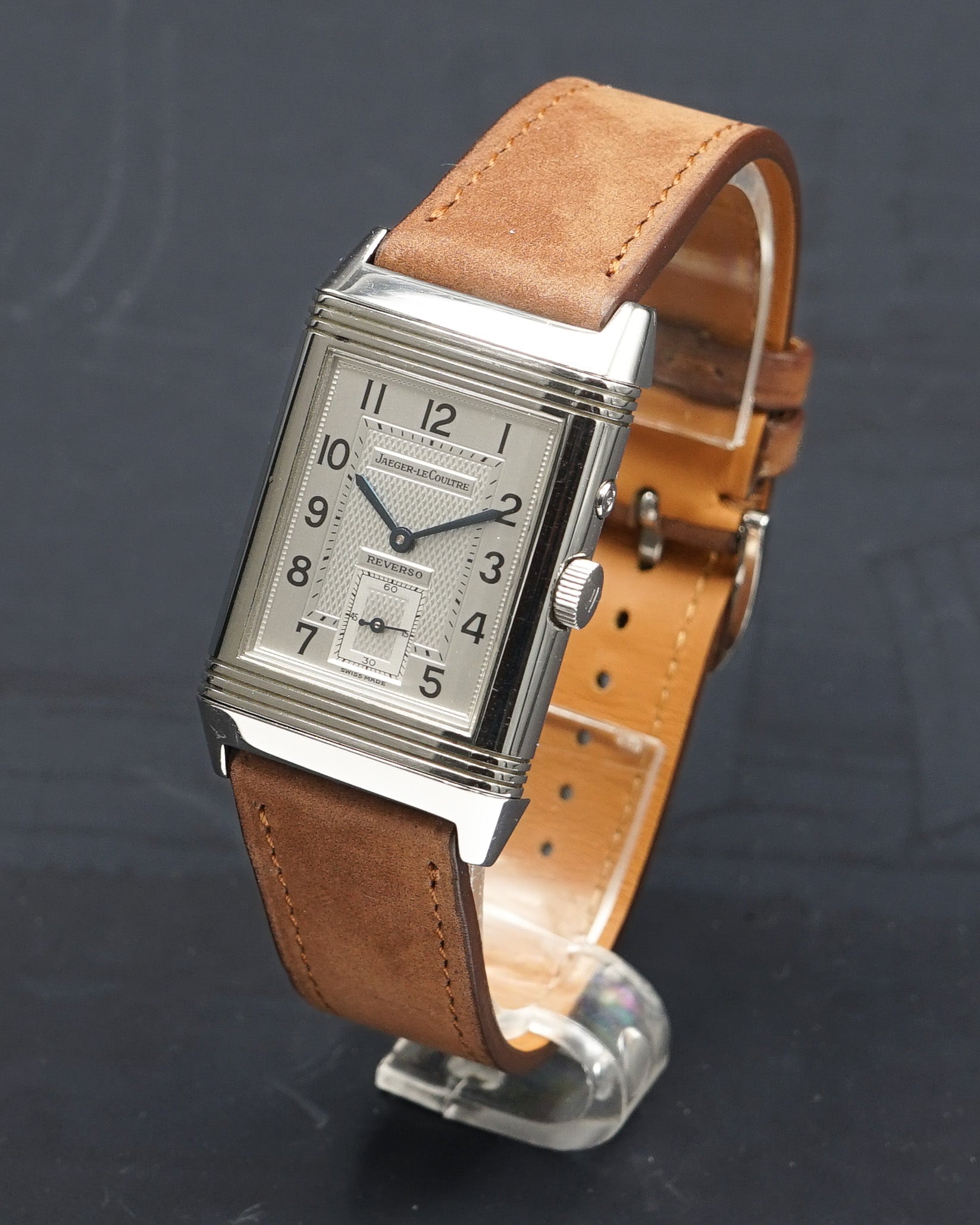 1938 Lecoultre Reverso with glossy black dial