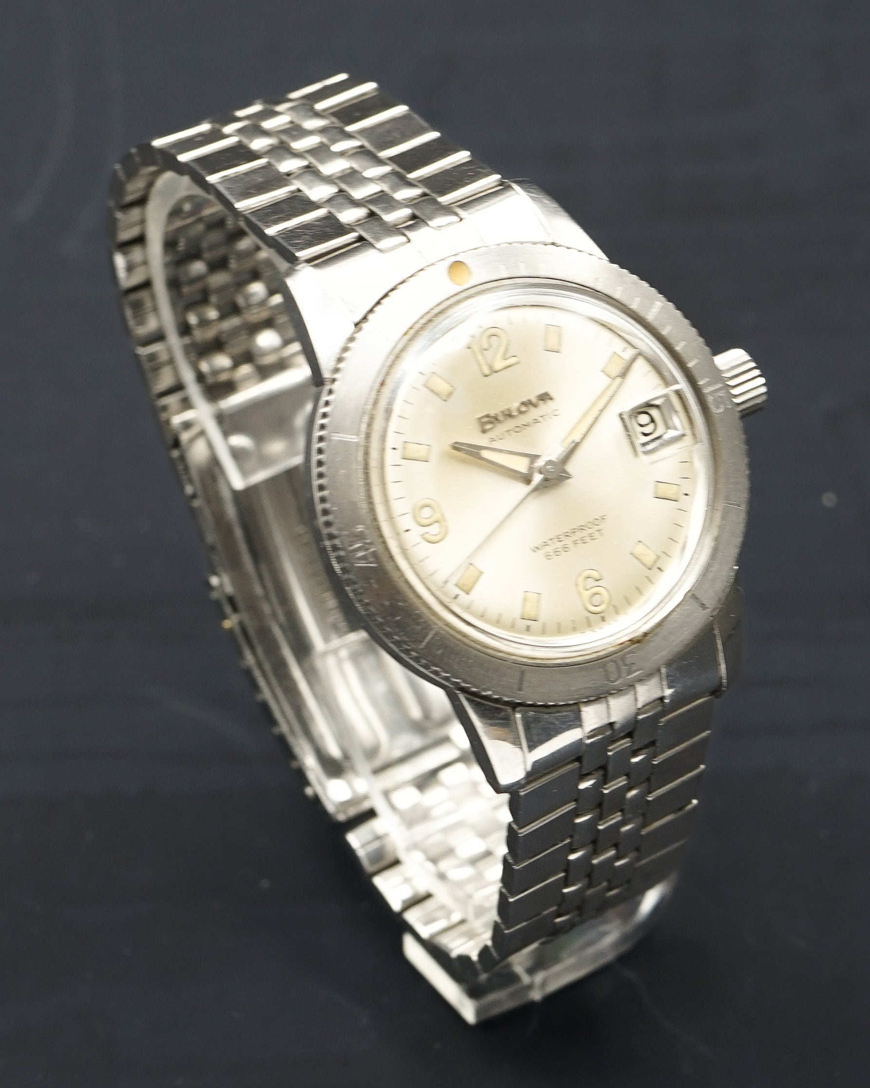 1960s Bulova 666 feet Diver with white dial