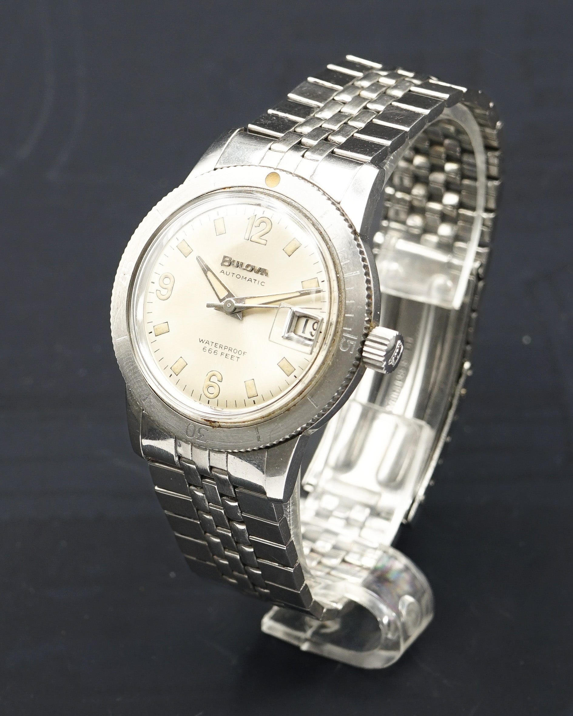 1960s Bulova 666 feet Diver with white dial