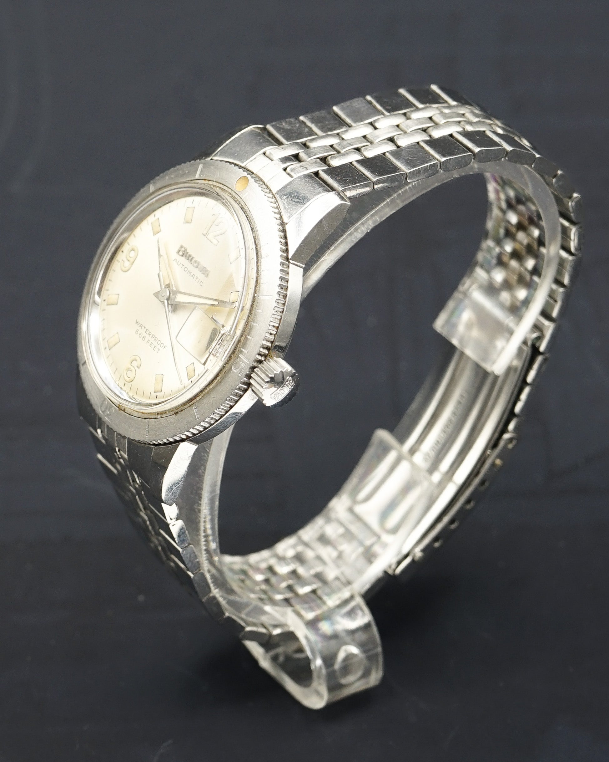 1960s Bulova 666 feet Diver with white dial