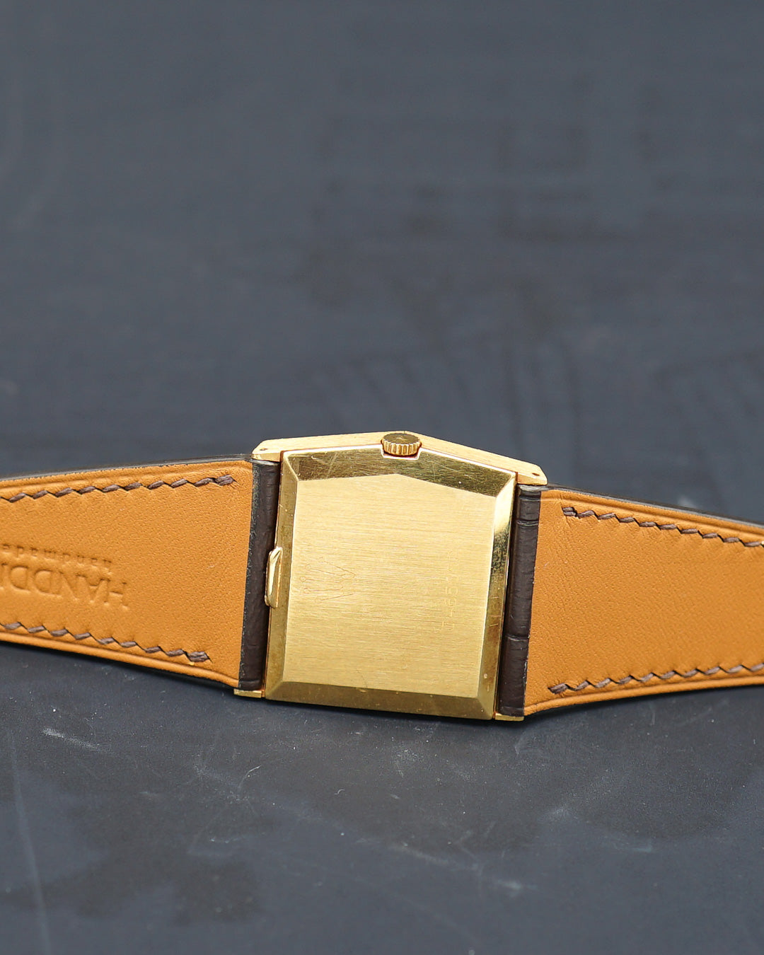 1970s Rolex Cellini ref. 4017 in a yellow gold asymetric case