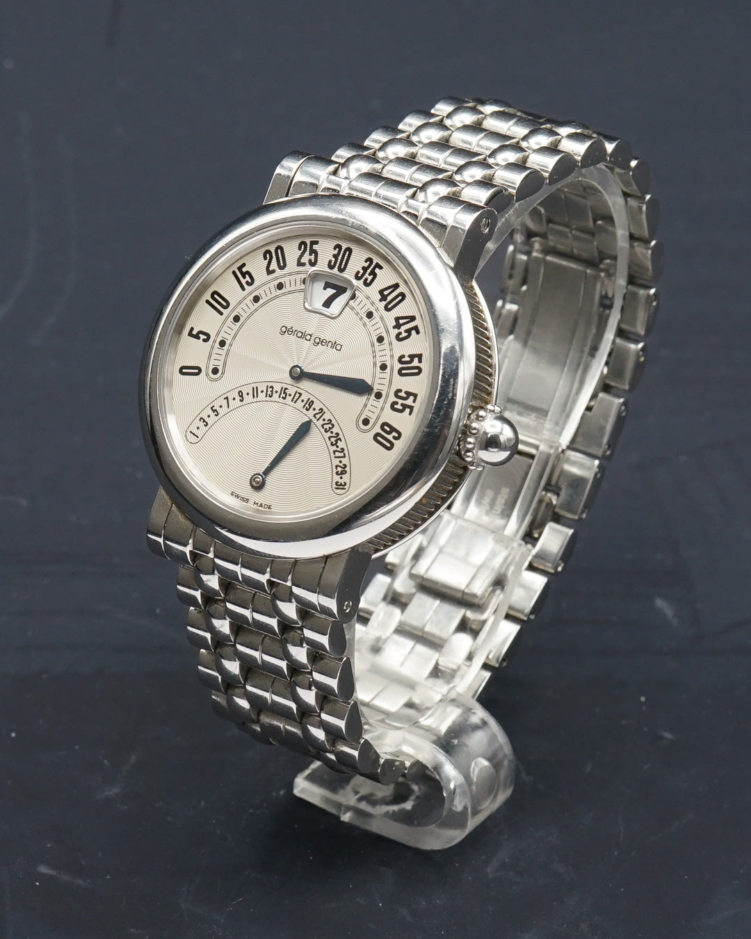 2000s Gerald Genta Bi-Retro G3734 Guilloché dial