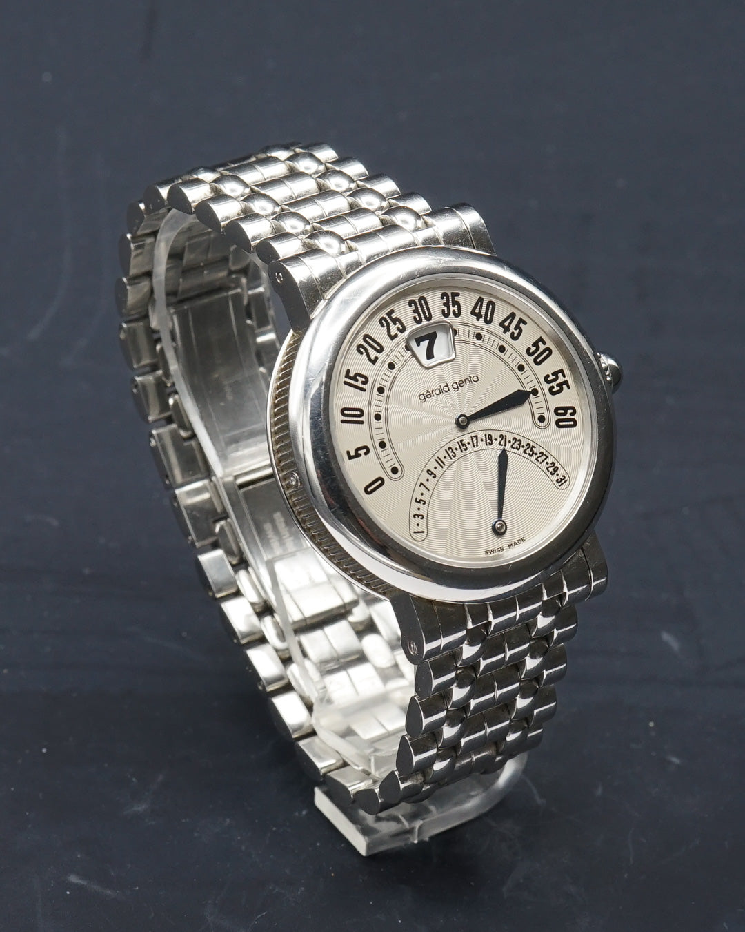 2000s Gerald Genta Bi-Retro G3734 Guilloché dial
