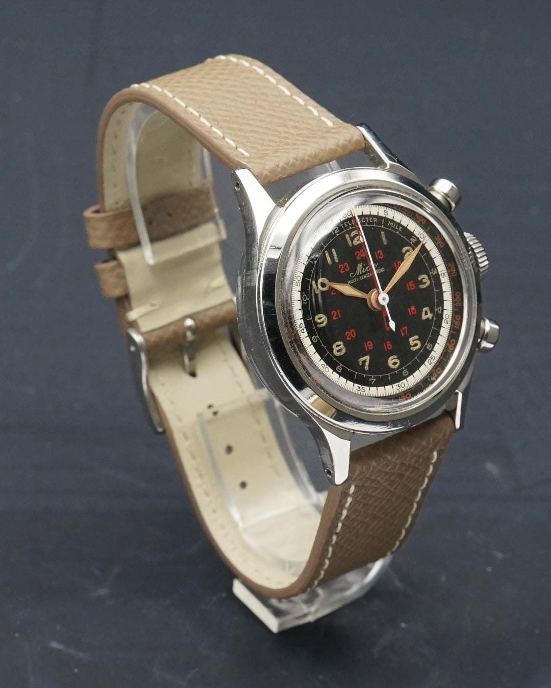 1950s Mido Multi Centerchrono Black radium dial