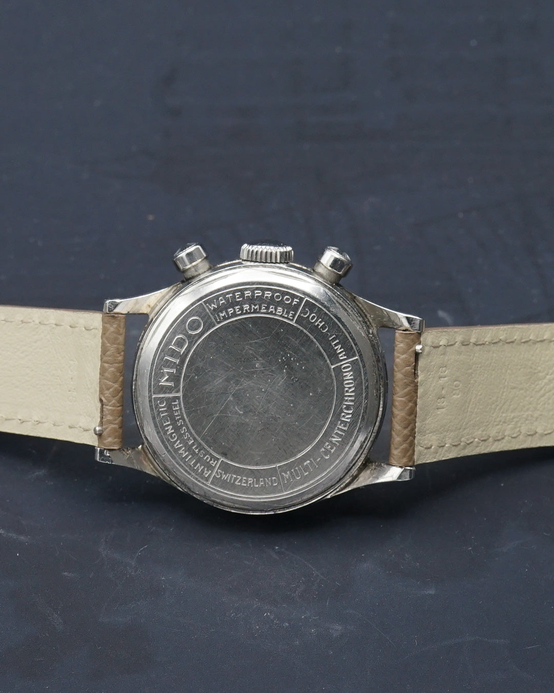 1950s Mido Multi Centerchrono Black radium dial