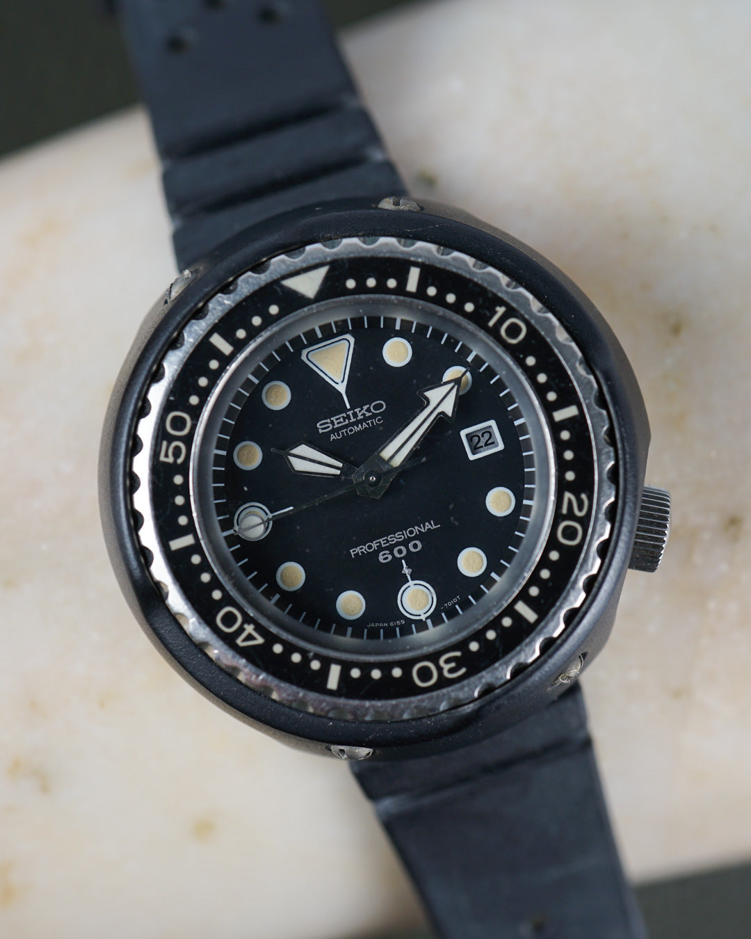 1975s Seiko "Grandfather Tuna" ref.6159-7010 with its original rubber strap