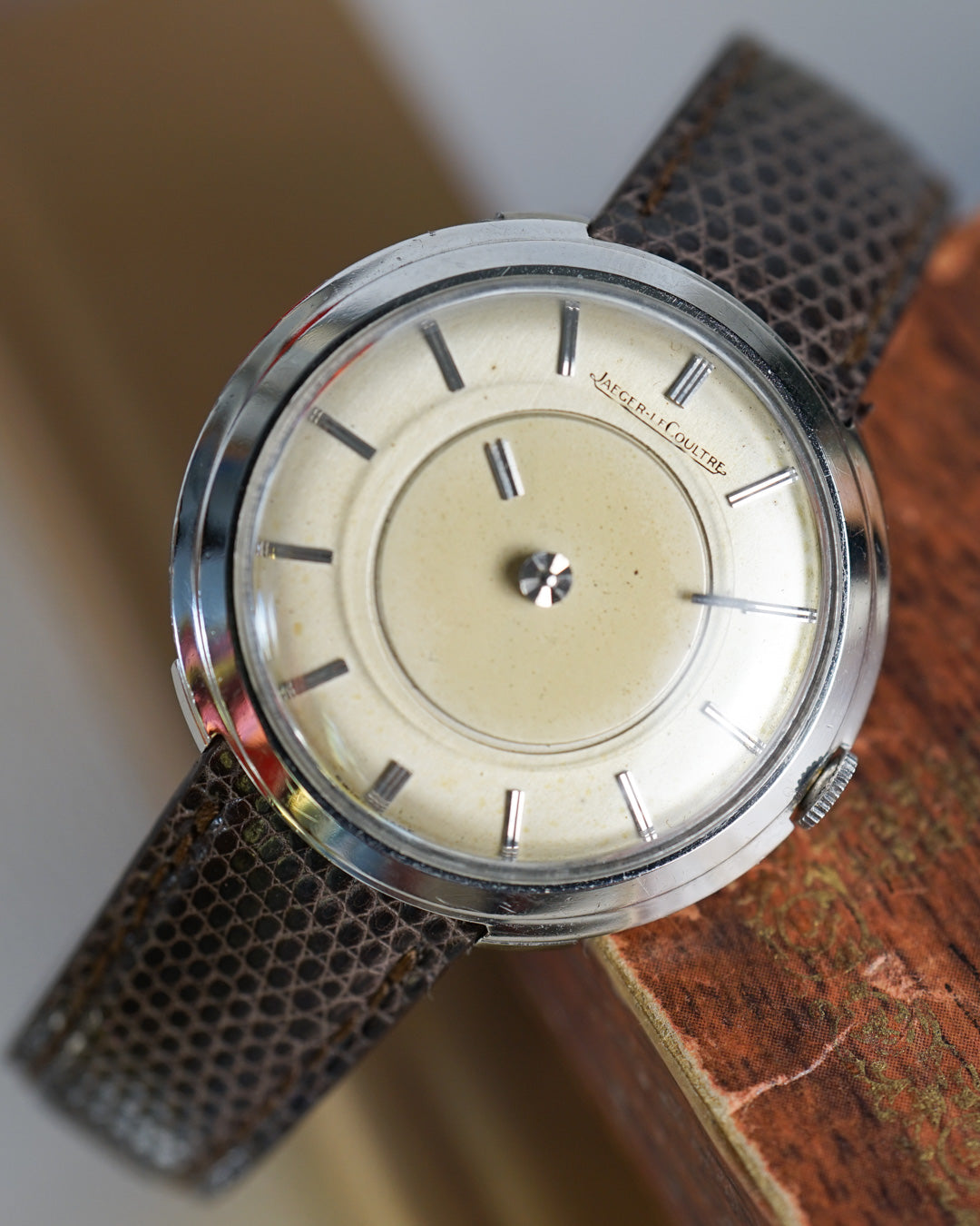 1950s Jaeger-Lecoultre Mystery in a disco volante steel case
