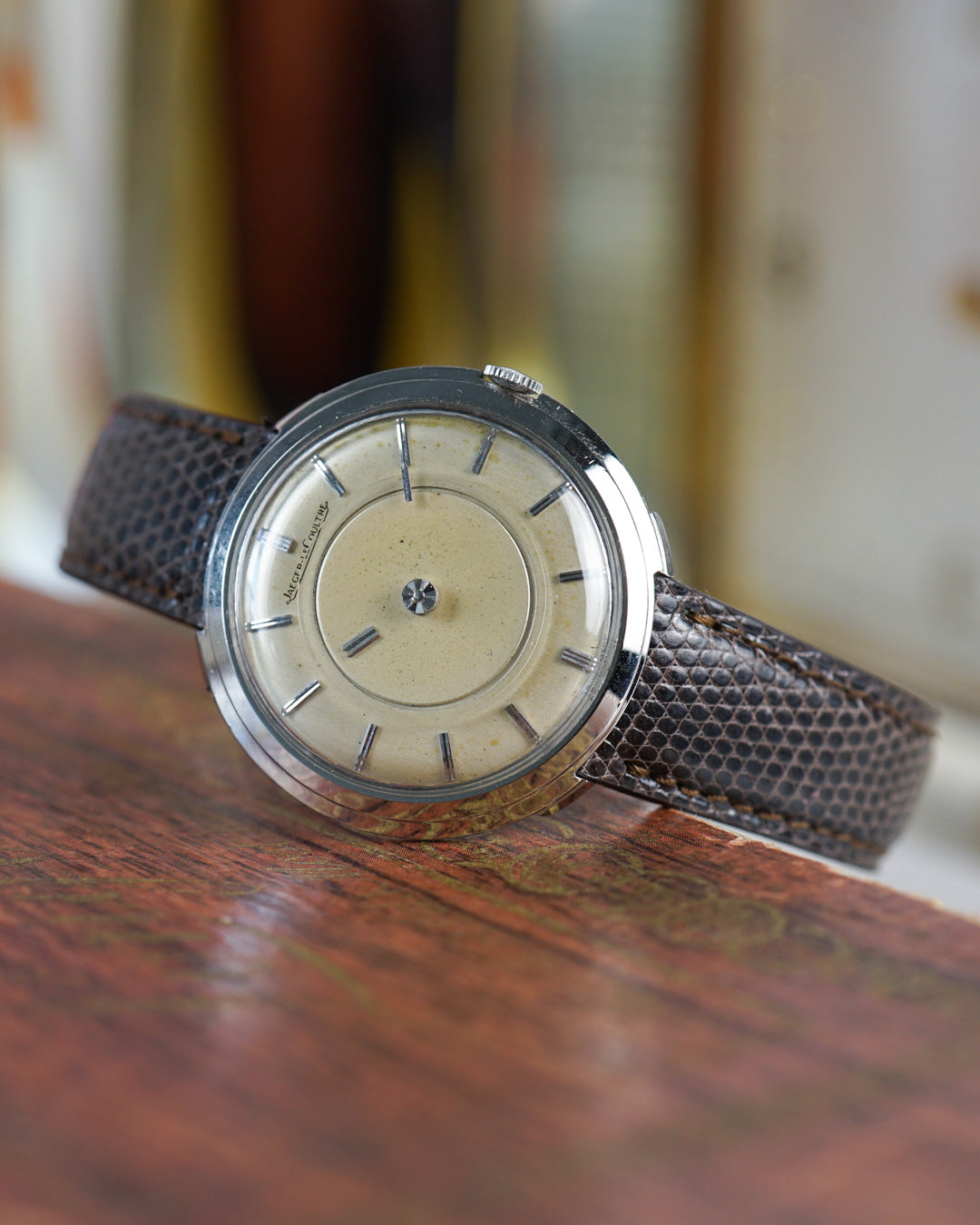 1950s Jaeger-Lecoultre Mystery in a disco volante steel case