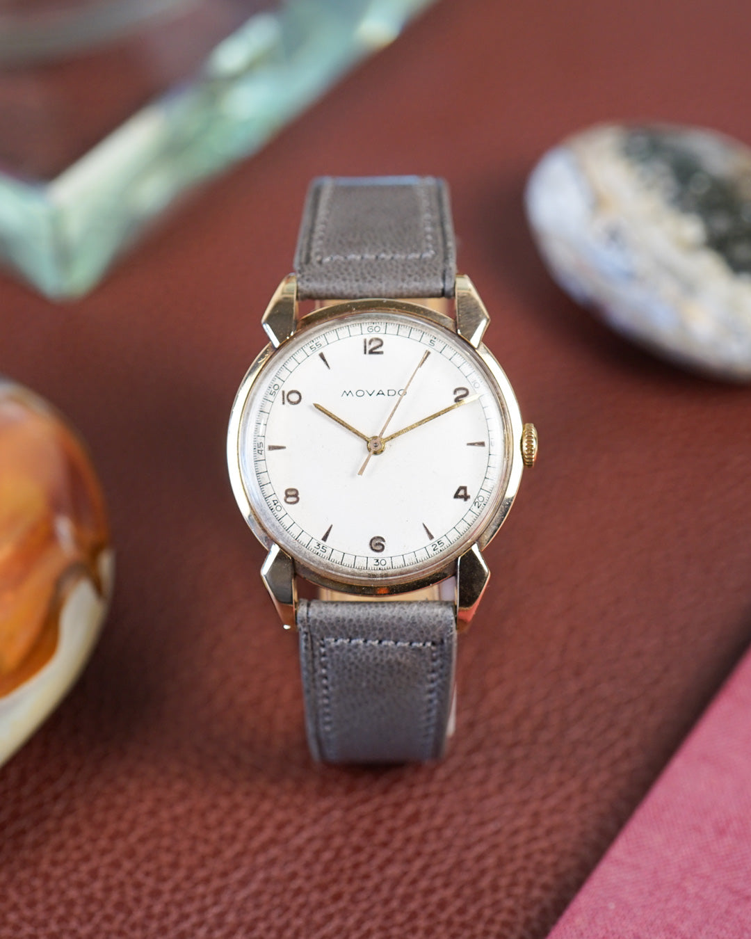 Movado "Spider Lugs" in pink gold