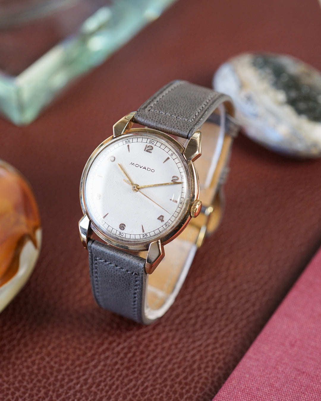 Movado "Spider Lugs" in pink gold