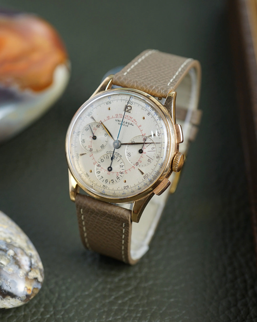 Universal Genève Compax in pink gold made for the Brazilian Armed Forces