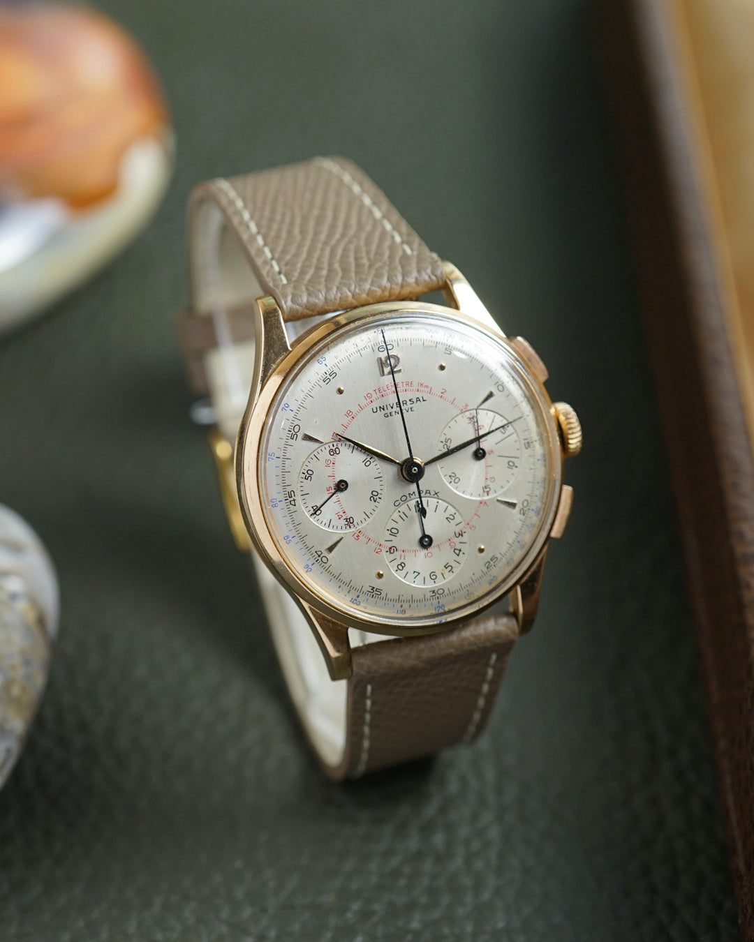 Universal Genève Compax in pink gold made for the Brazilian Armed Forces