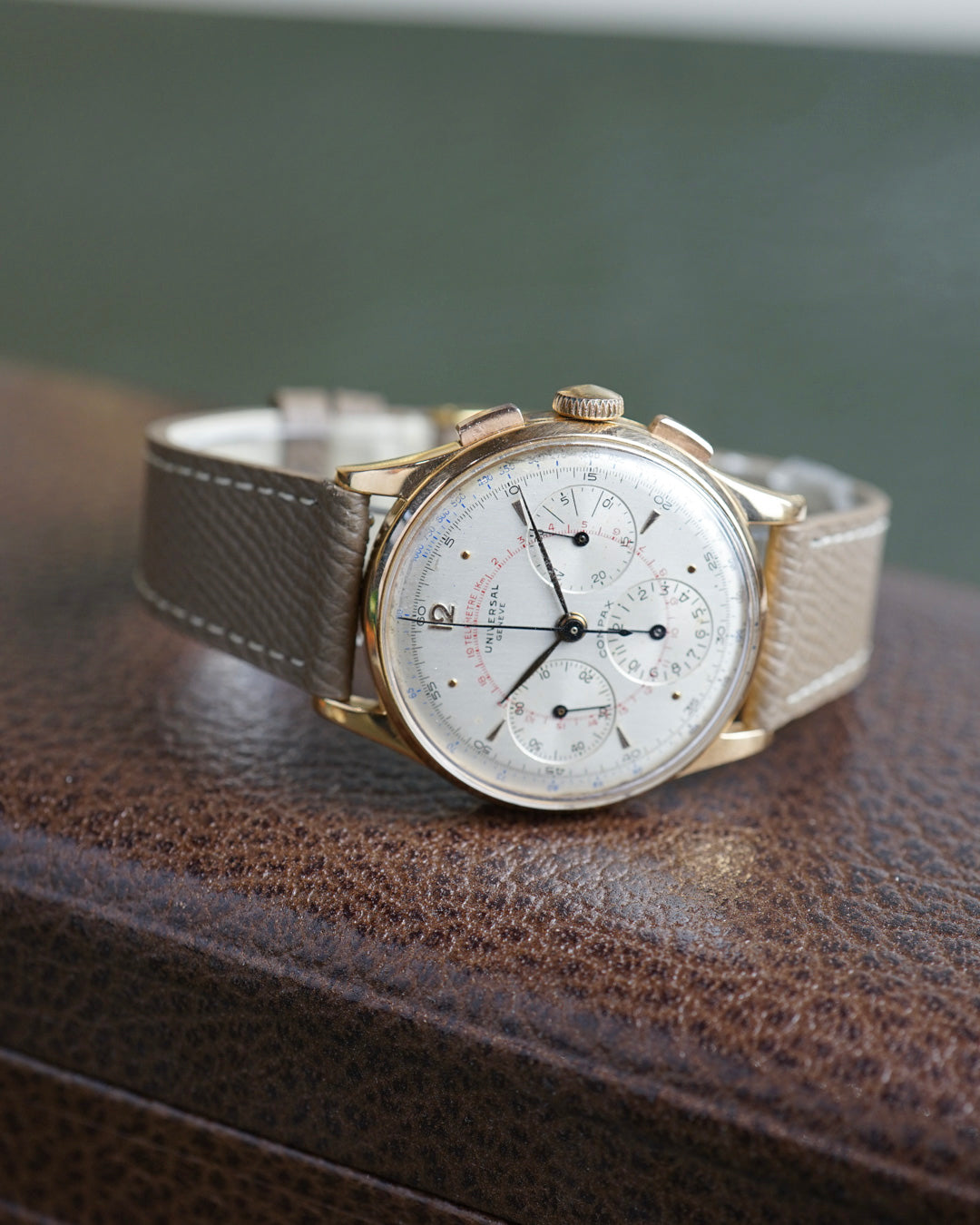 Universal Genève Compax in pink gold made for the Brazilian Armed Forces