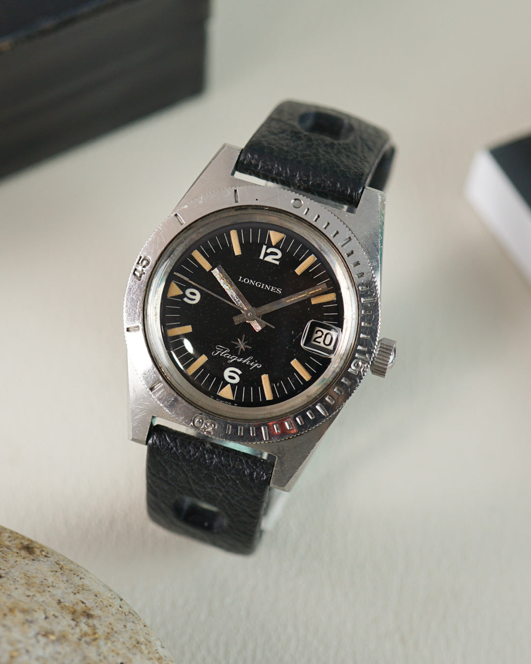 Longines Flagship Skin Diver reference 7982-20 with vintage Tropic strap