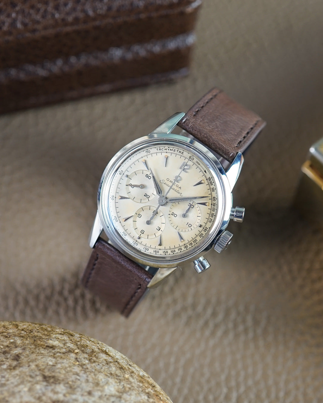 Omega Seamaster Chronograph reference CK2947 with lightly tropical dial and caliber 321