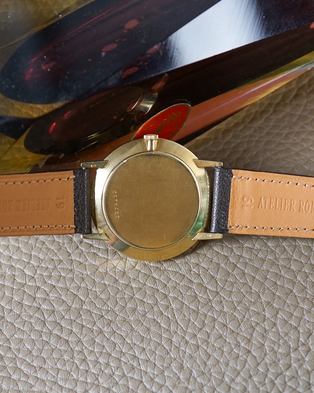 Movado "Gold Nugget" — hammered gold dial and bezel, 36mm, mint condition