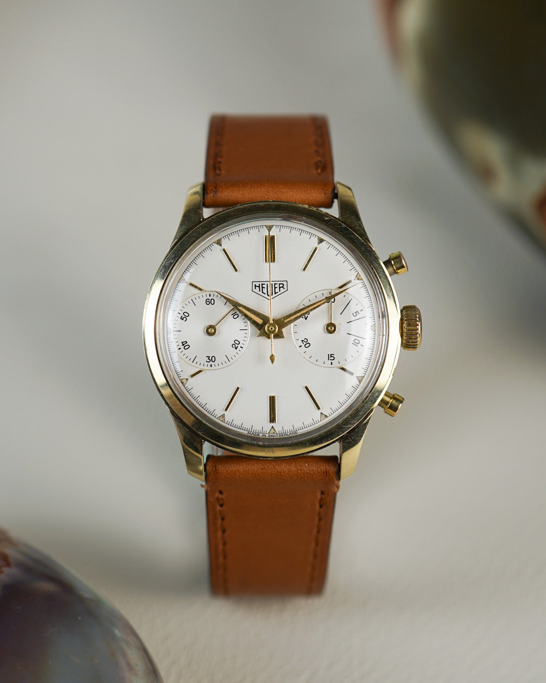 Heuer Pre-Carrera référence 3645 — Boîtier plaqué or, état quasi neuf