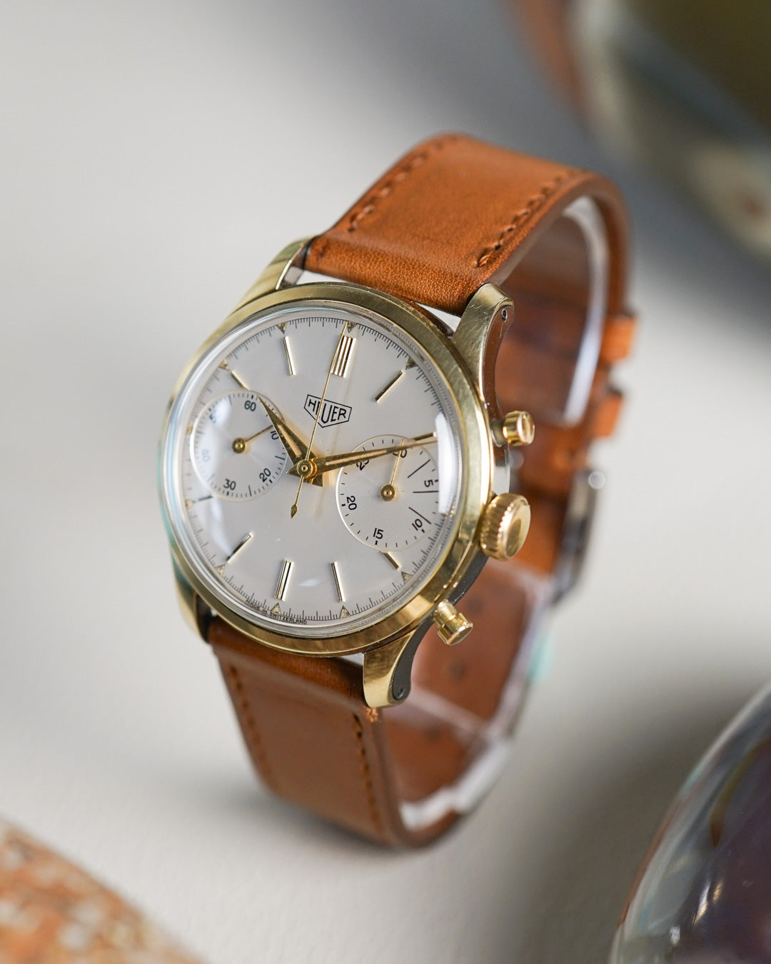 Heuer Pre-Carrera référence 3645 — Boîtier plaqué or, état quasi neuf