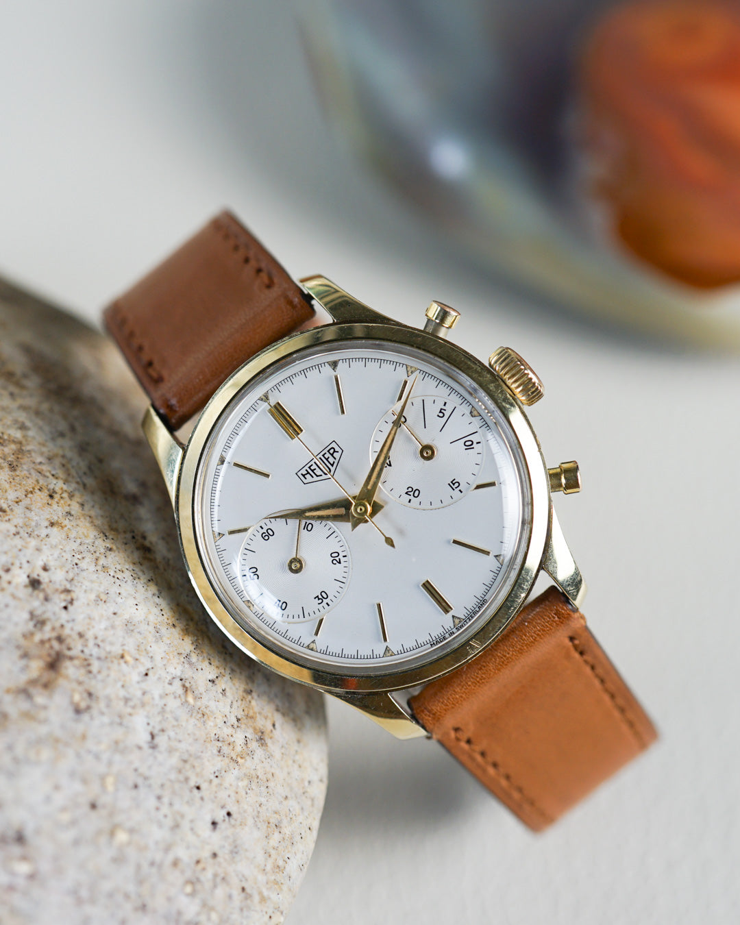 Heuer Pre-Carrera reference 3645 — Gold-filled case, near mint condition