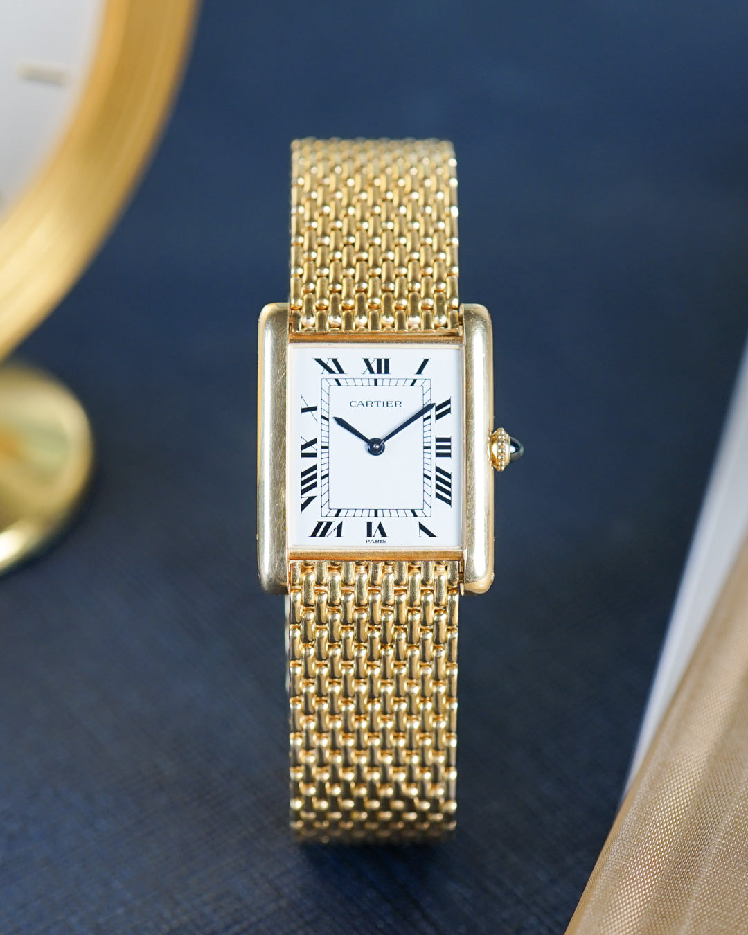 Cartier Tank Extra Plate ref. 96065 on rare BoR Cartier bracelet