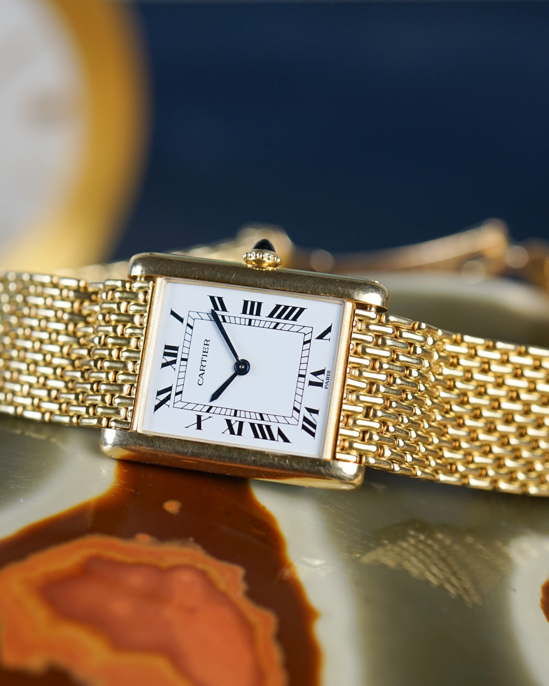 Cartier Tank Extra Plate ref. 96065 on rare BoR Cartier bracelet