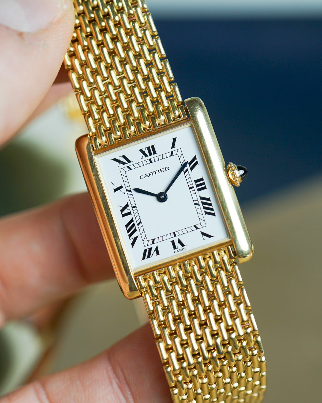 Cartier Tank Extra Plate ref. 96065 on rare BoR Cartier bracelet