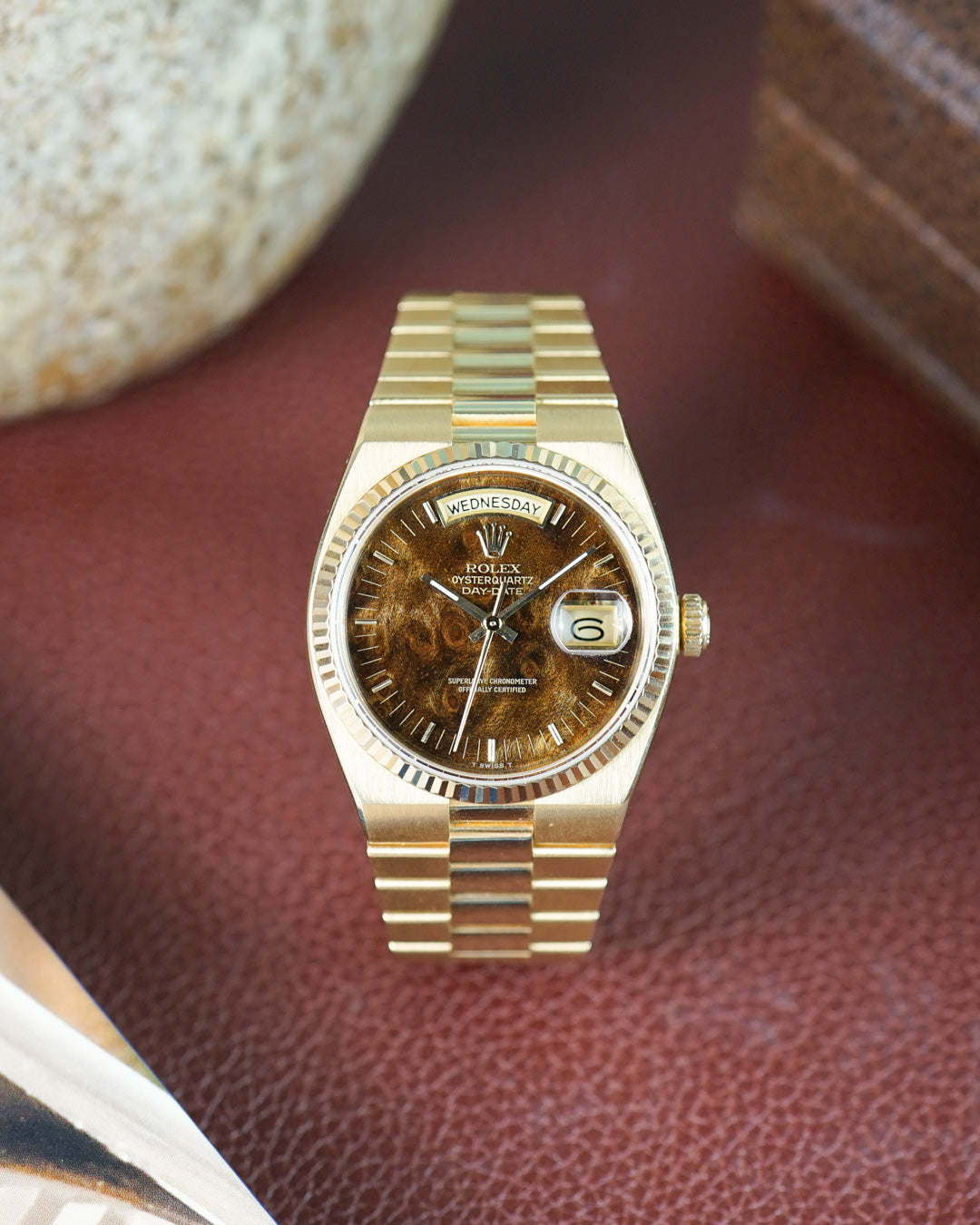 Rolex Oysterquartz ref. 19018 with burlwood dial