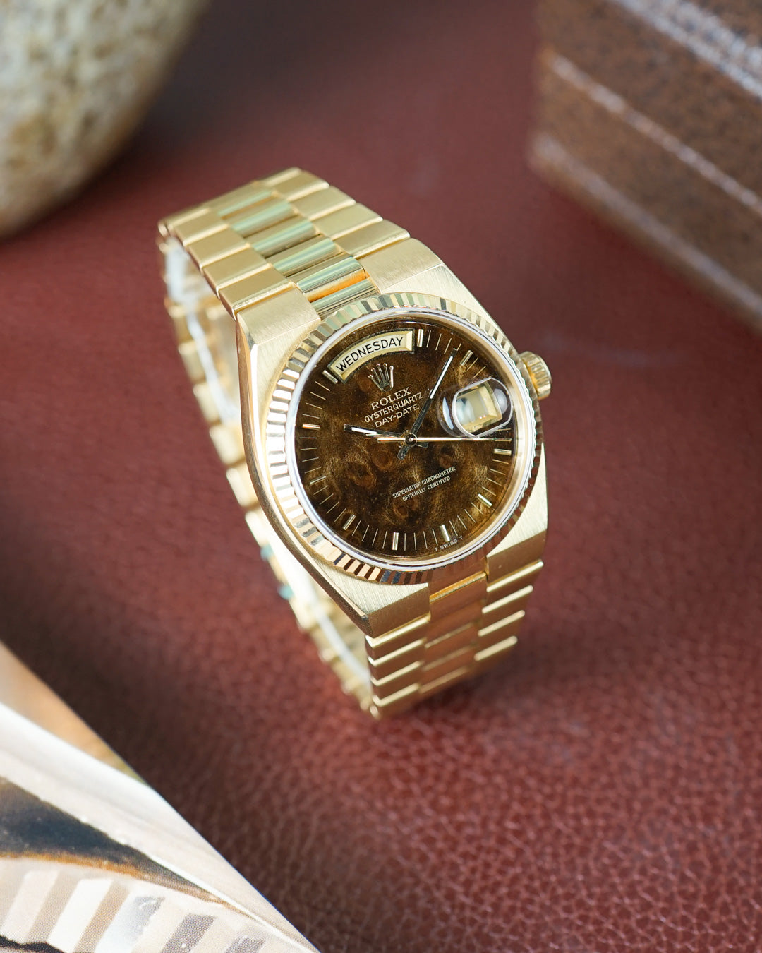 Rolex Oysterquartz ref. 19018 with burlwood dial