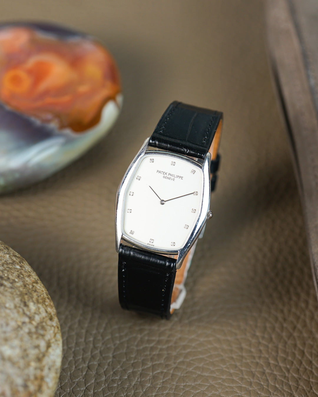 Patek Philippe Gondolo reference 3842P in platinum — diamond dial, full set