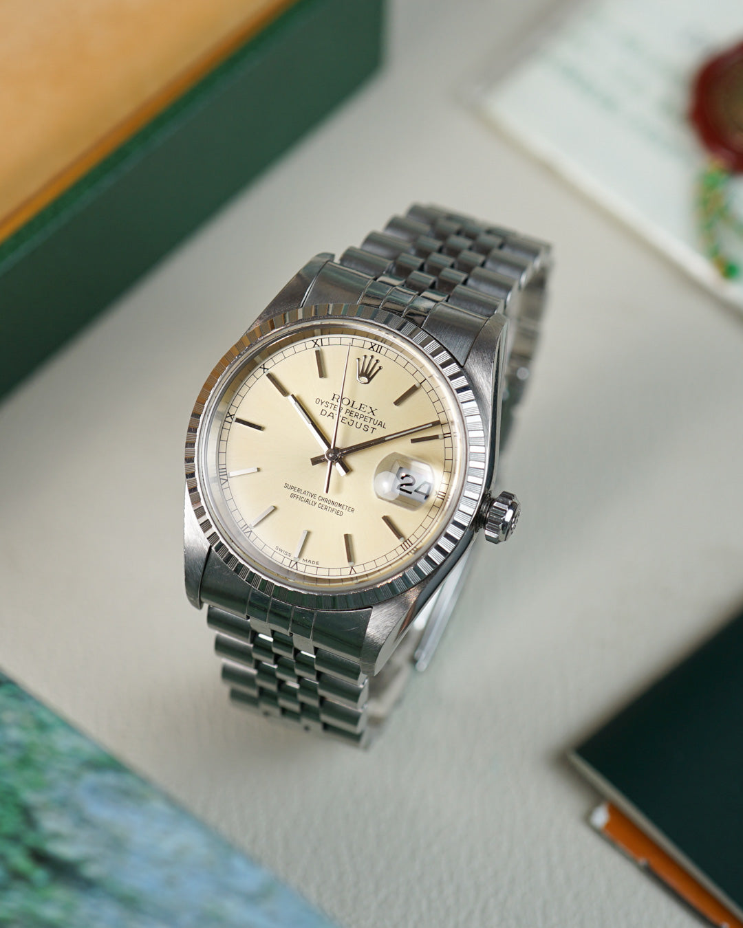 Rolex Datejust 16220 Panna dial Full Set