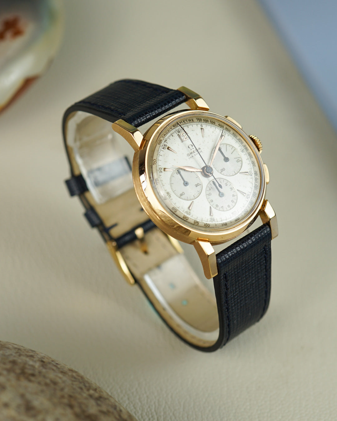 Omega Vintage Chronograph Caliber 321 in a 18k rose gold French case