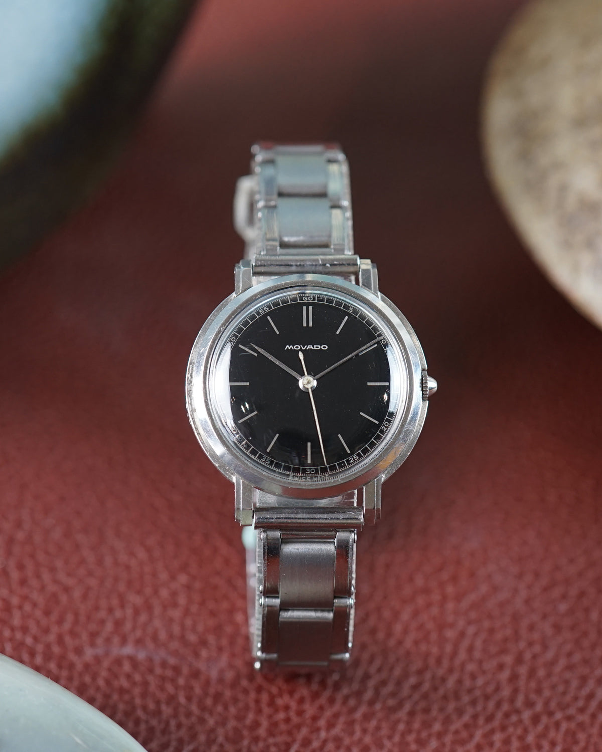 Movado Gilt Black Dial with NOS Gay Freres extensible bracelet
