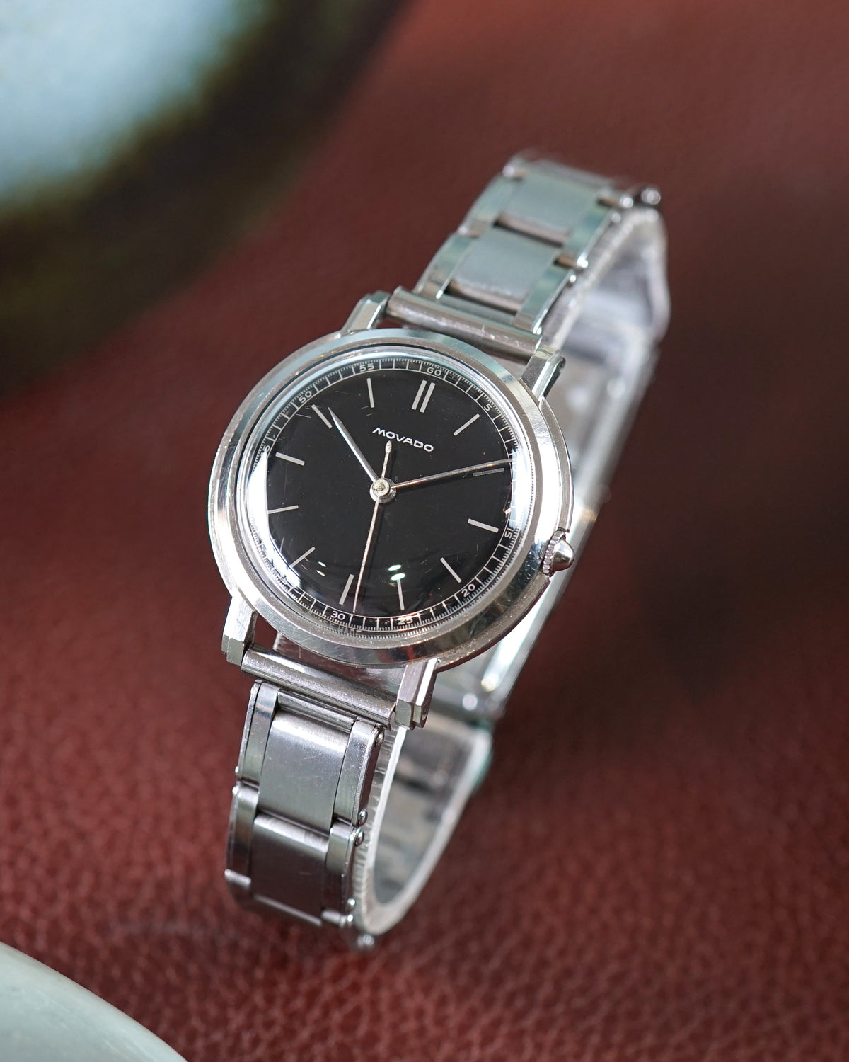 Movado Gilt Black Dial with NOS Gay Freres extensible bracelet