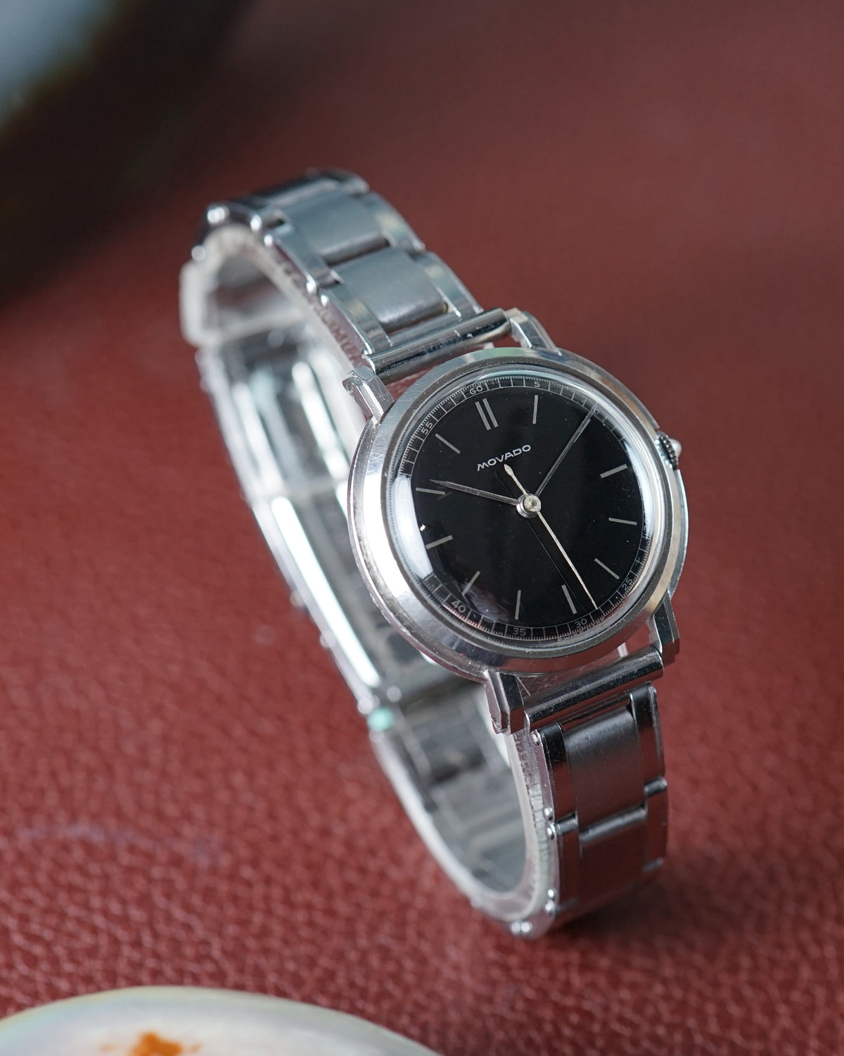 Movado Gilt Black Dial with NOS Gay Freres extensible bracelet