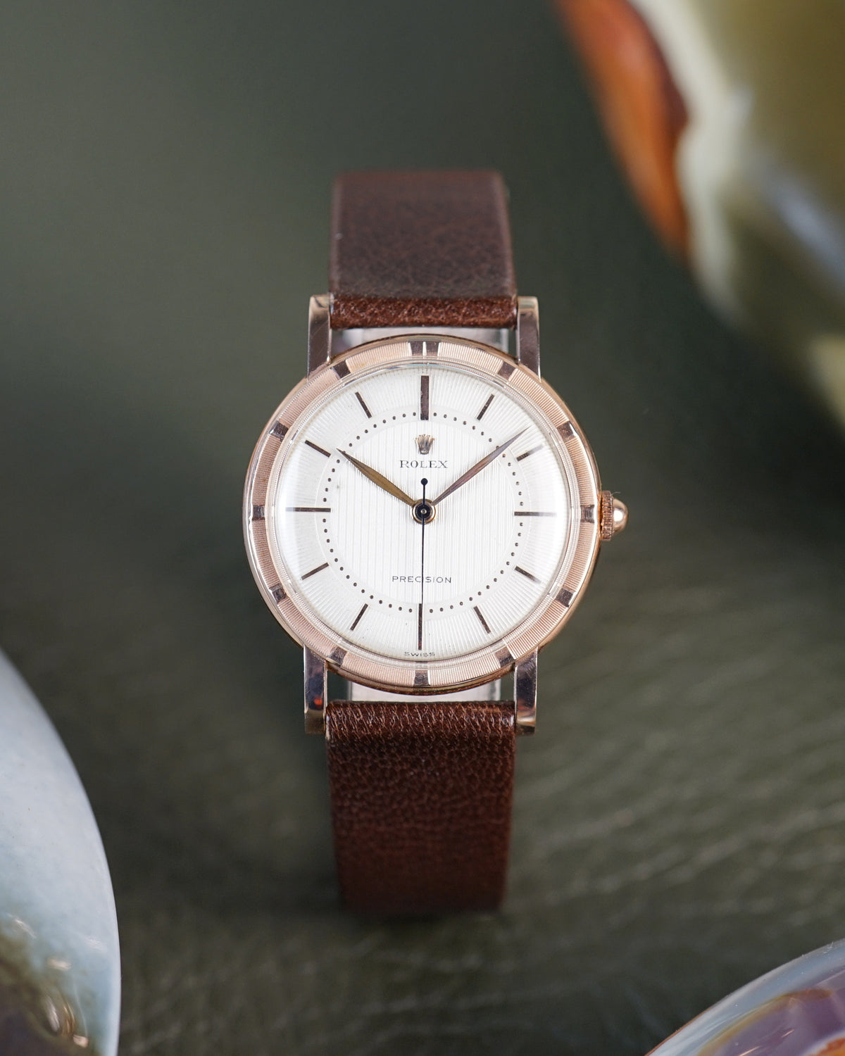 Rolex Precision in rose gold with incredible guilloché dial