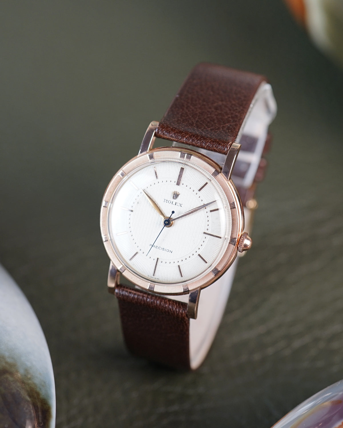 Rolex Precision in rose gold with incredible guilloché dial