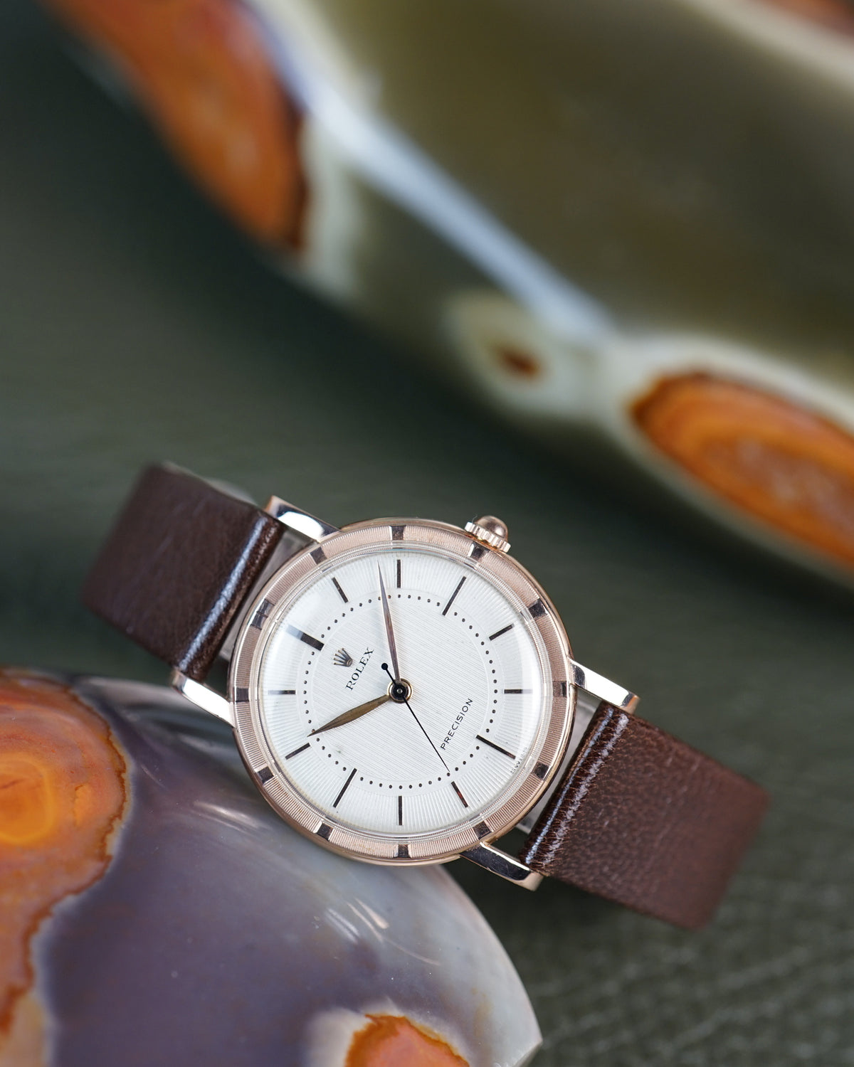 Rolex Precision in rose gold with incredible guilloché dial