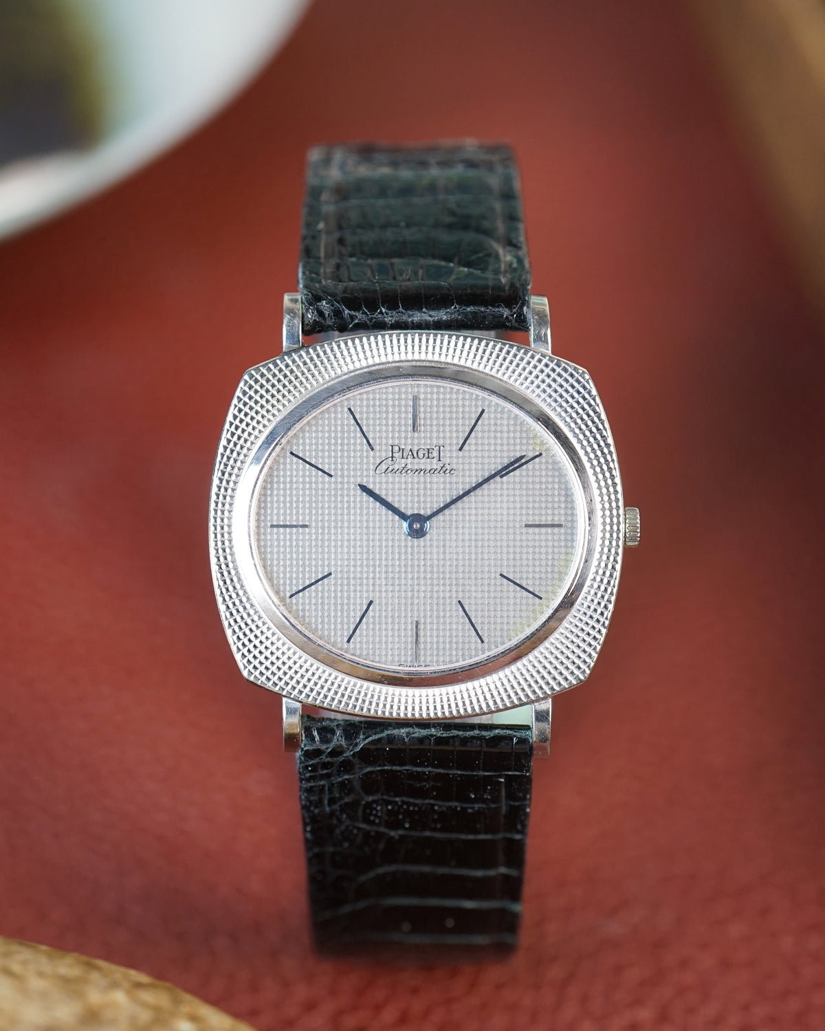 1980s Piaget hobnail cushion in white gold, ref. 12448