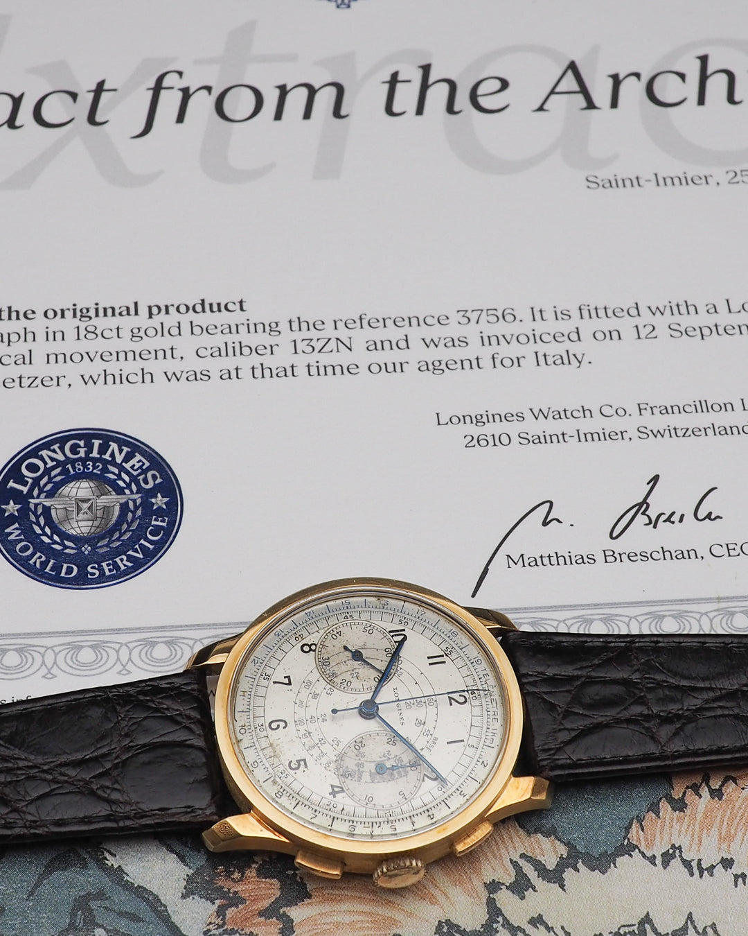 1940 Longines oversized 13zn chronograph ref. 3756