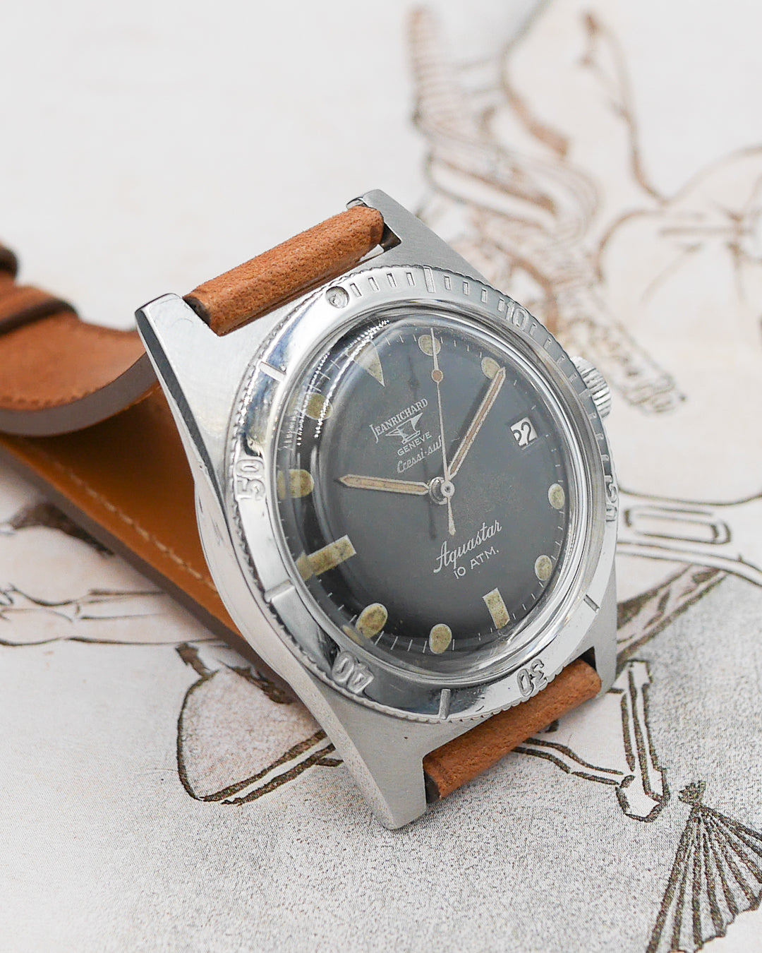 1960s Jean Richard Aquastar 1701 "Cressi Sub"